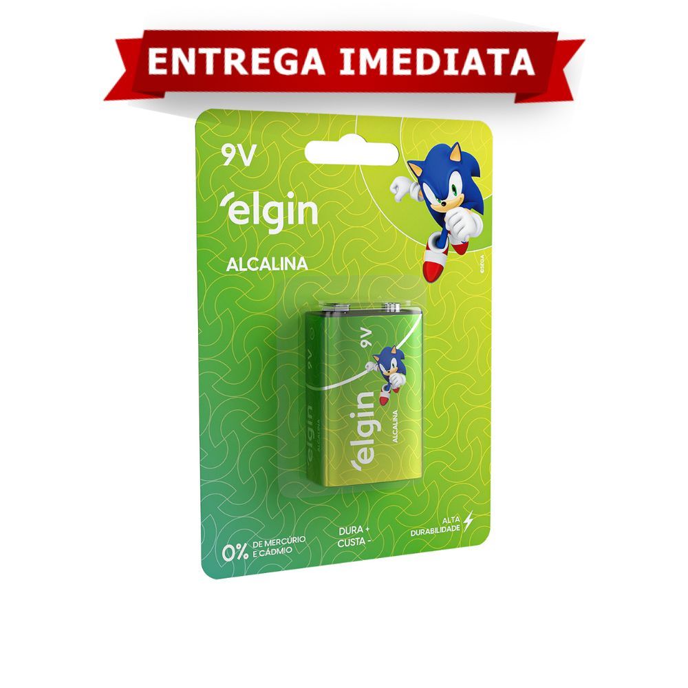 Bateria Alcalina 9V Elgin Original