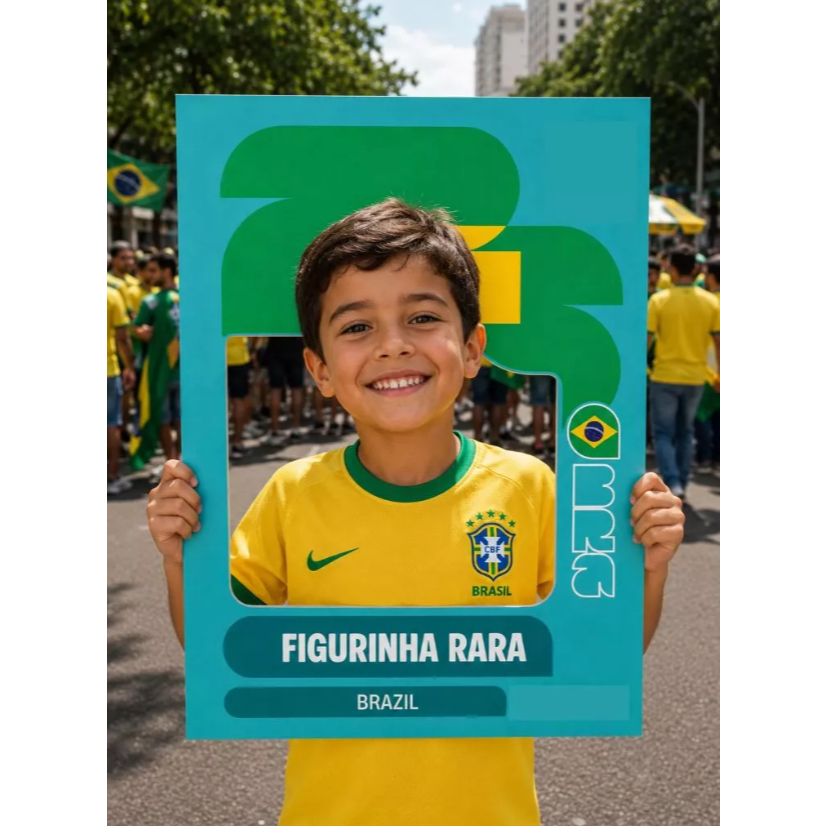 Figurinha Copa Do Mundo 2026 Gigante - Moldura Divertida