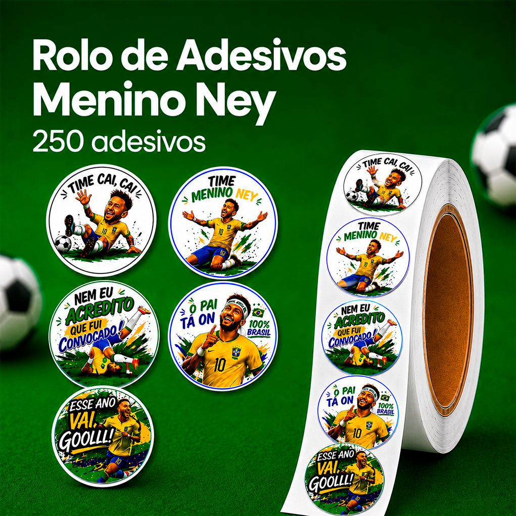 250 Adesivos | Meme Neyney NJR | 5 Modelos Divertidos | Copa Brasil Seleção Brasileira 2026