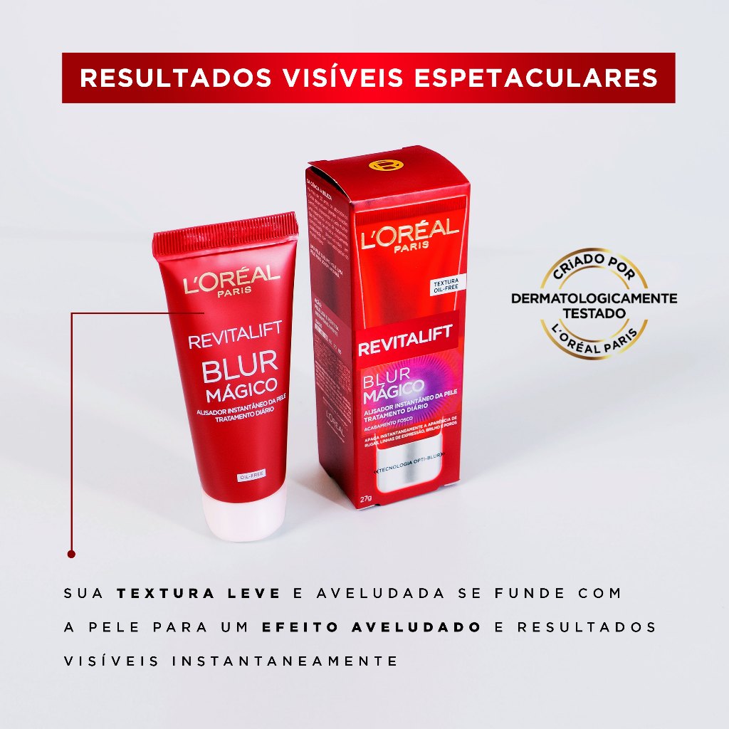 Primer Facial Efeito Blur Matte, Disfarça Rugas e Poros Instantaneamente, Revitalift Blur Mágico L'Oréal Paris, 27g · foto 2