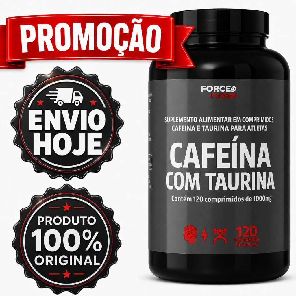 Cafeina com Taurina Termogenico Pre Treino Academia Musculação Fitness - Envio em 24H