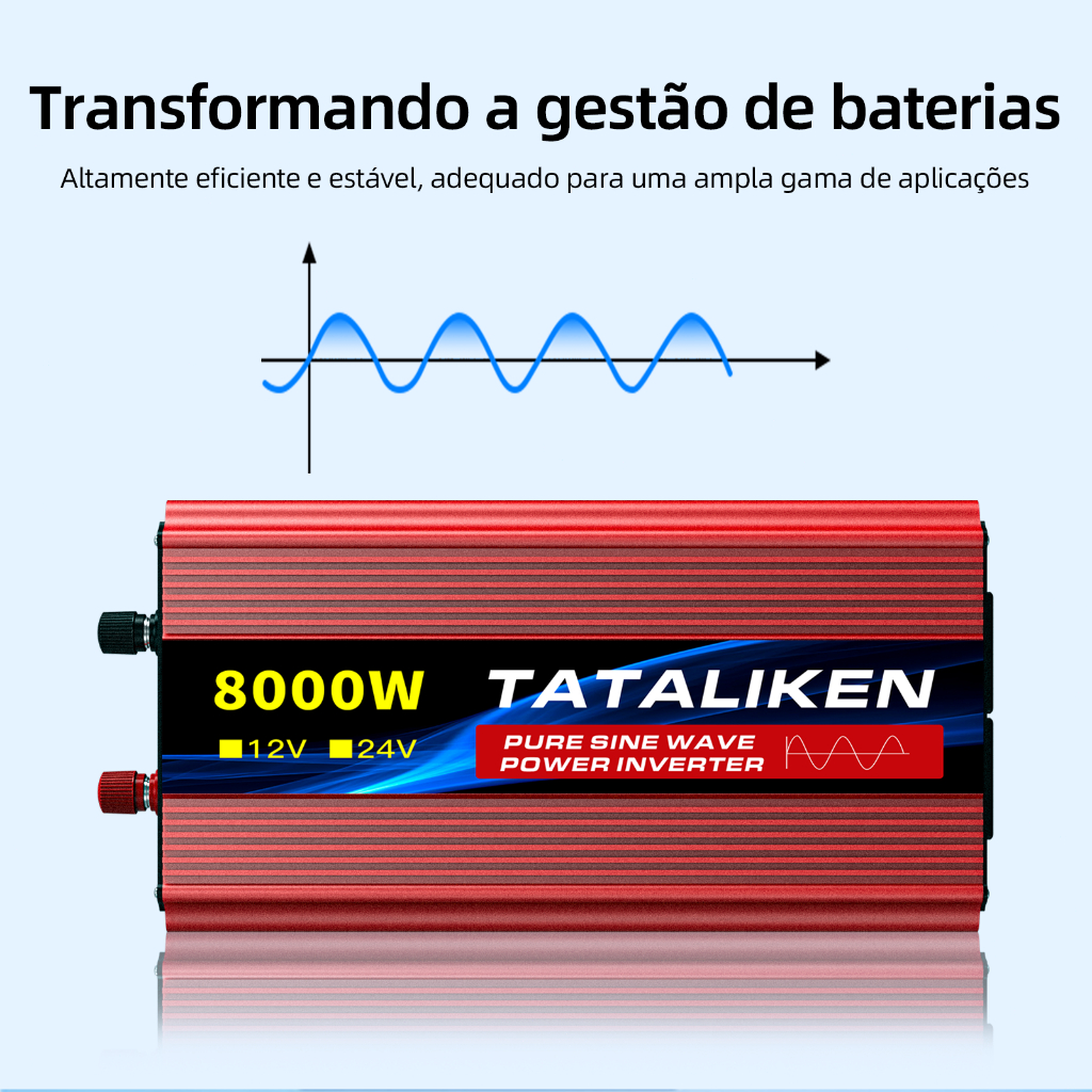 Inversor de onda pura 8000W, 12V/24V pra 110V/220V. Serve pra motorhome, geladeira, solda e vários outros usos.