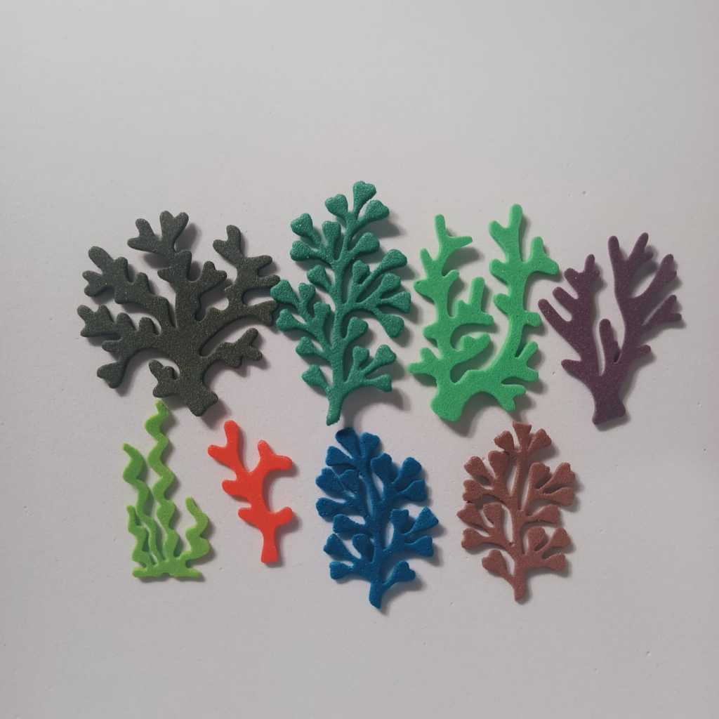 Alga Marinha Eva (emborrachado) 4,5 e 6 Cm Aplique Ideal para Bolo Fake 30 e 60 Unidades