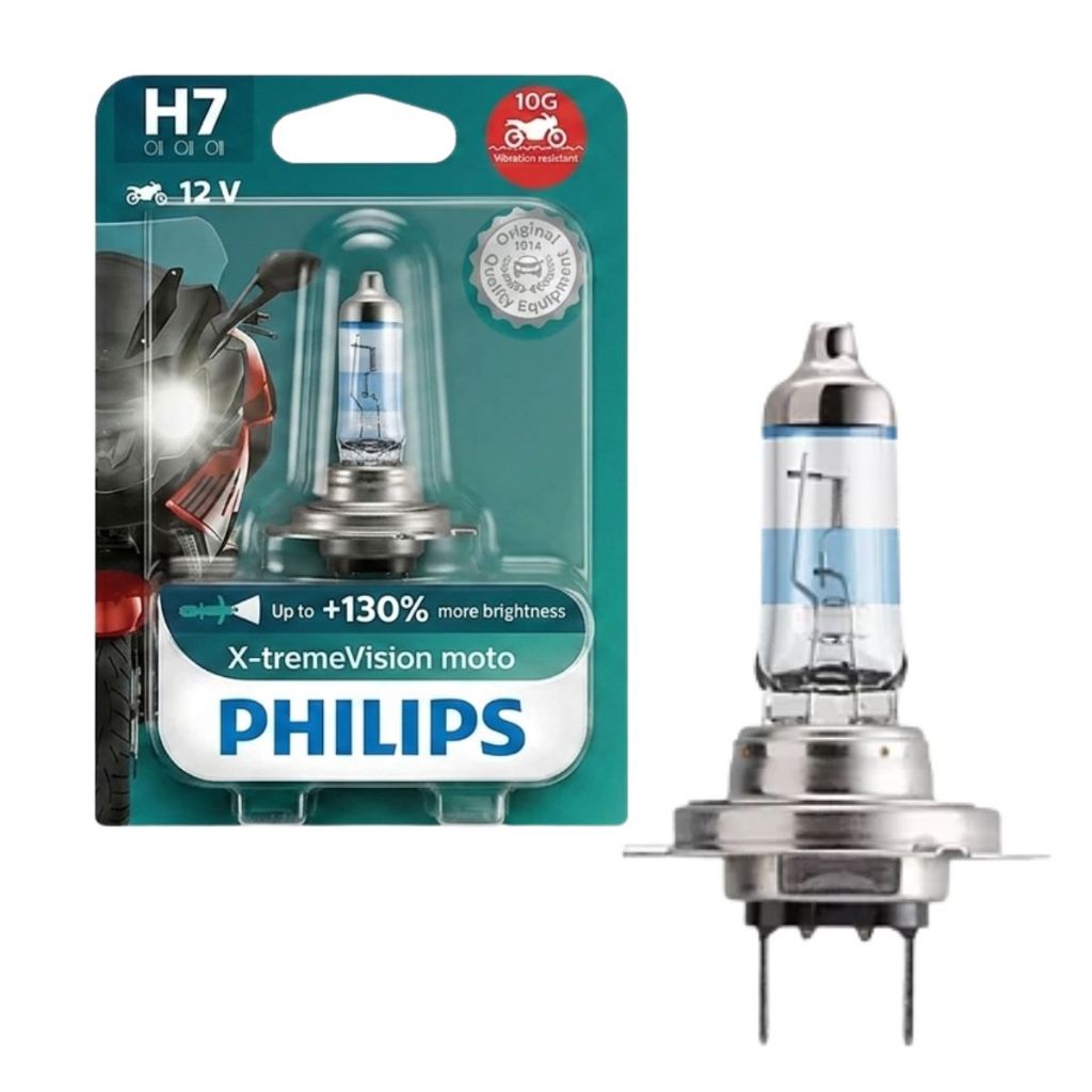 LÂMPADA PHILIPS X-TREME VISION FAROL ALTO E BAIXO H7 55W 12V 130% UNITÁRIA