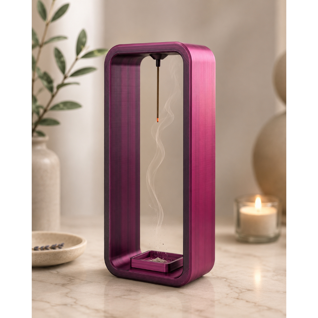 Incensário Cascata Moderno Porta Incenso Vertical Decorativo com Suporte e Coletor de Cinzas – Aromaterapia e Decoração