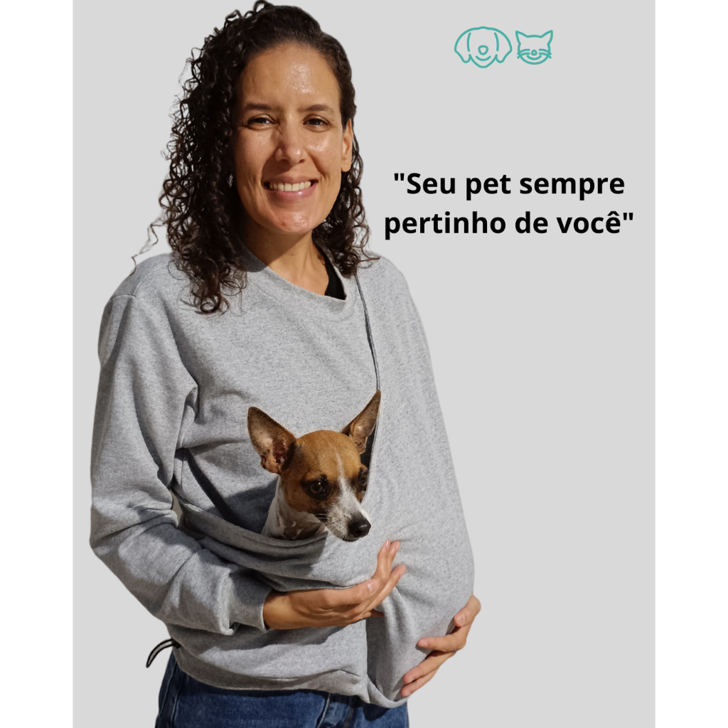 Moletom Canguru Pet | Transporte seu Cachorro ou Gato com Conforto e Segurança