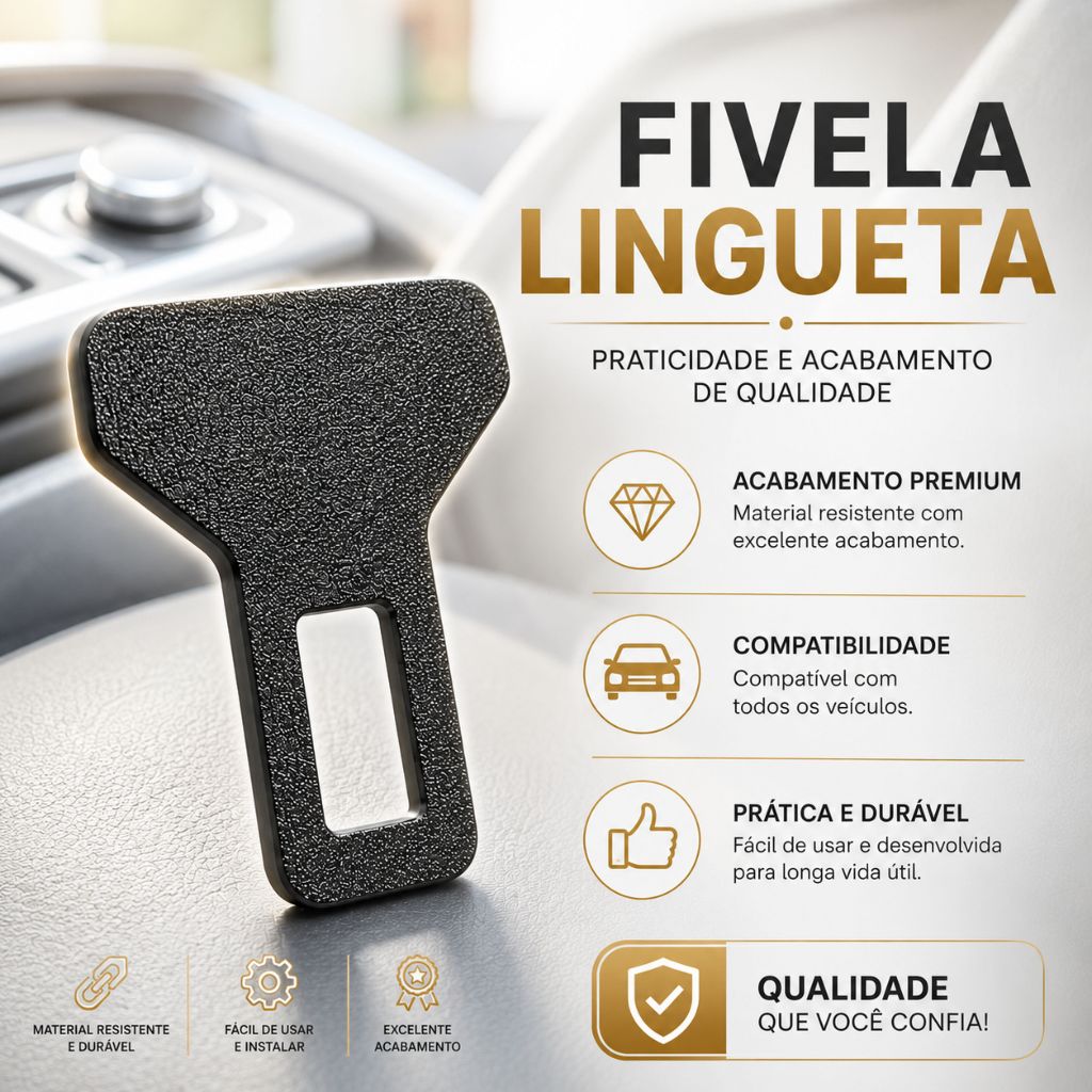 Fivela Lingueta Clip Cinto de Segurança Anti Alarme Sonoro Universal Carro Plug Alarme Sonoro Extensor Oculta Discreta