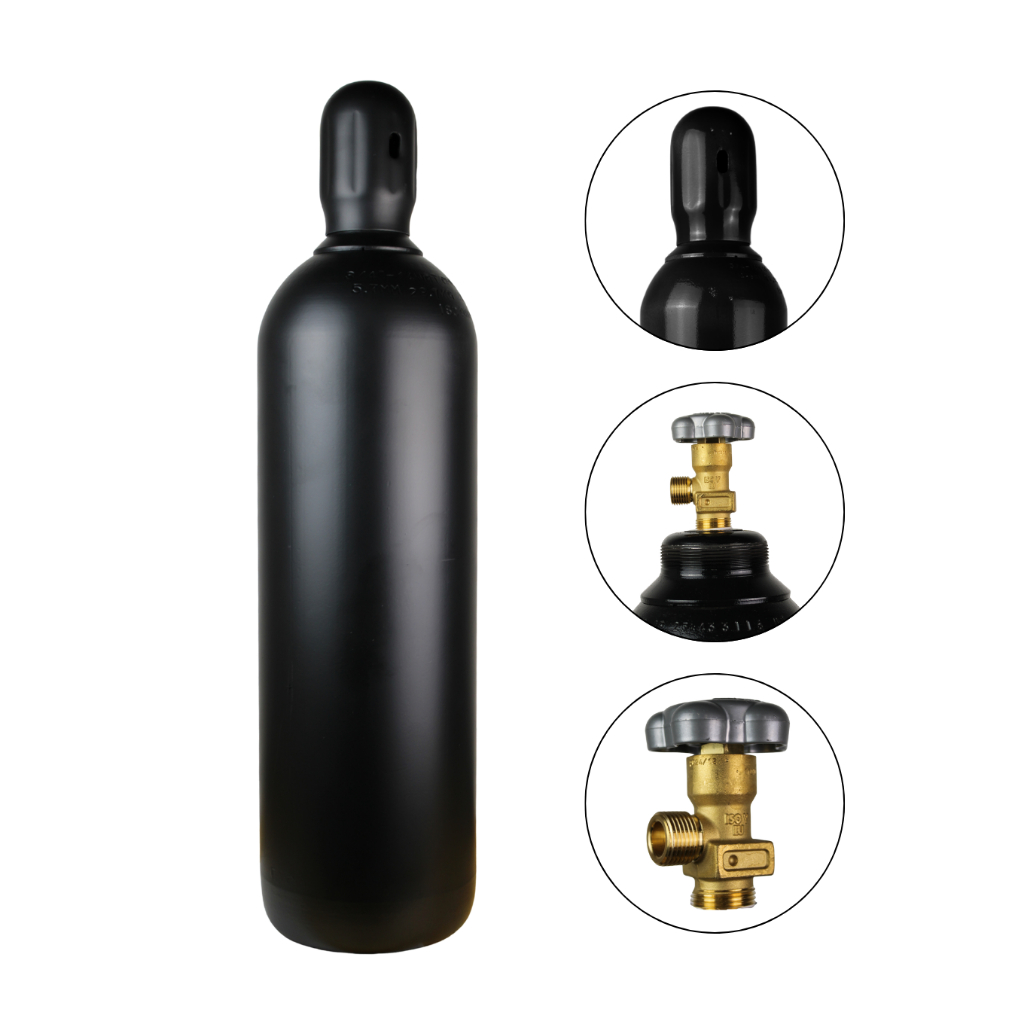 Cilindro de Oxigênio Preto 3m³ 20L com Válvula WWSoldas