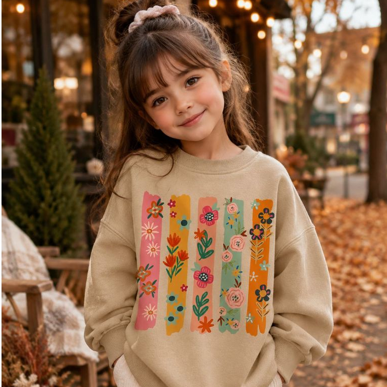 Moletom Infantil Menina Floral Inverno Blusa De Frio Infantil Feminina Roupa Infantil Fashion