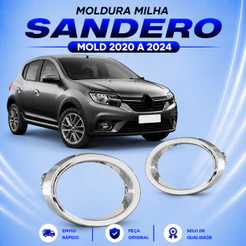 Moldura Milha Sandero Mold 2020 2021 2022 2023 2024 Cromado