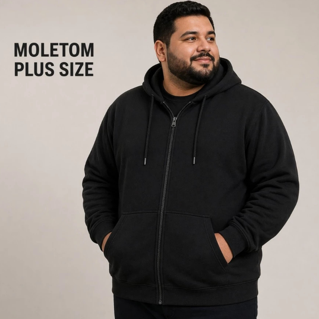 Blusa tamanho especial  Moletom  plus size com ziper capuz e bolso oferta