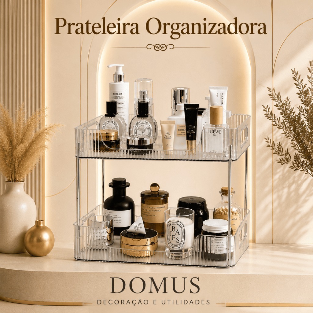 Organizador  Multiuso Prateleira Diamante Acrílico Porta Maquiagem Perfumes Cosmeticos