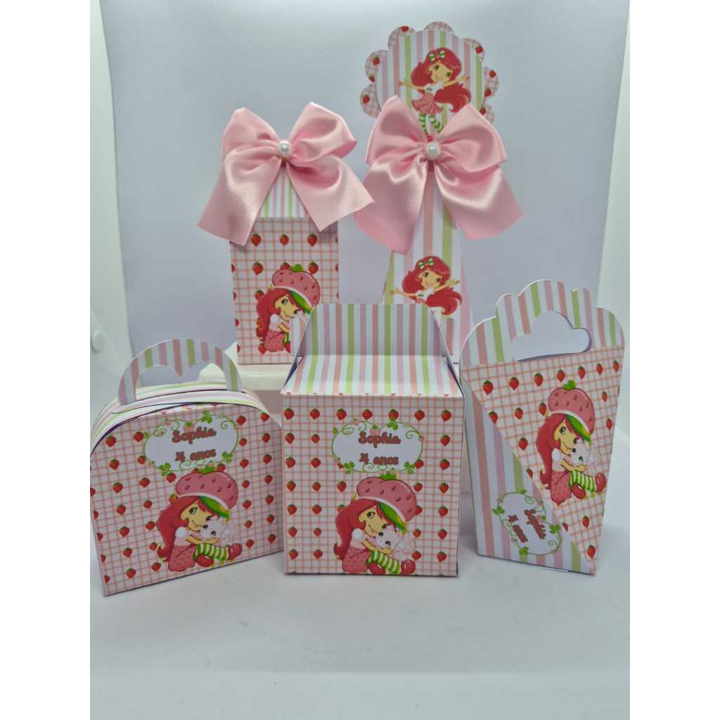 Personalizado MORANGUINHO  Kit Caixinhas Lembrancinha Festa Aniversário. Fazemos Outros Temas