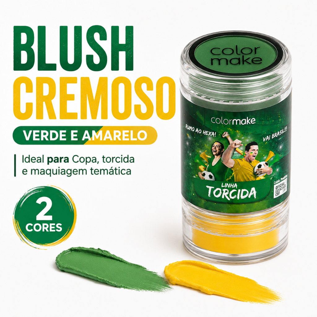 Maquiagem Copa Verde E Amarelo 2 Cores No Mesmo Pote