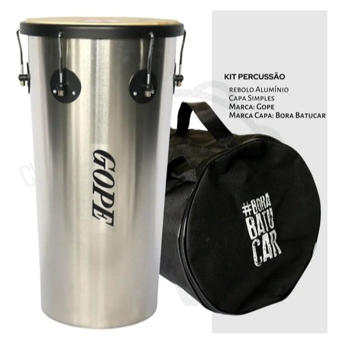 Tantan Rebolo Gope Original 11" x 55cm Alumínio Cromado Cônico Pele Couro Animal com Capa Simples