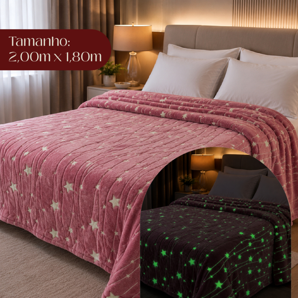 Manta Cobertor Casal Brilhosa 2,00x1,80m – Super Macia, Confortável e Quentinha | Para Cama e Sofá