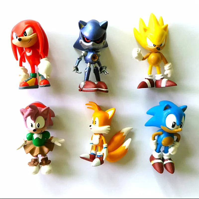 Bonecos Sonic – Kit com Sonic, Shadow e Tails | Figuras de Ação PVC para Crianças