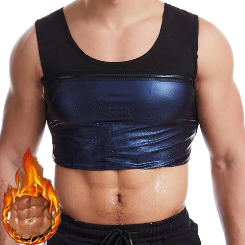 Colete Queima Gordura Efeito Sauna com Ziper Masculino Regata Seca Barriga Cinta Modeladora  Cinta Redutora Queima Gordu
