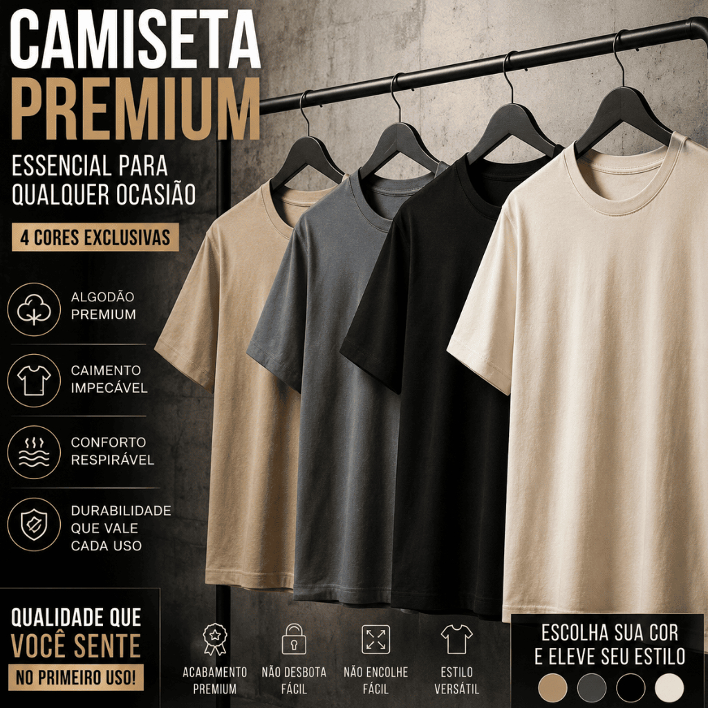 Camiseta Offwhite Algodão Peruano Modelagem Larga ExtraG