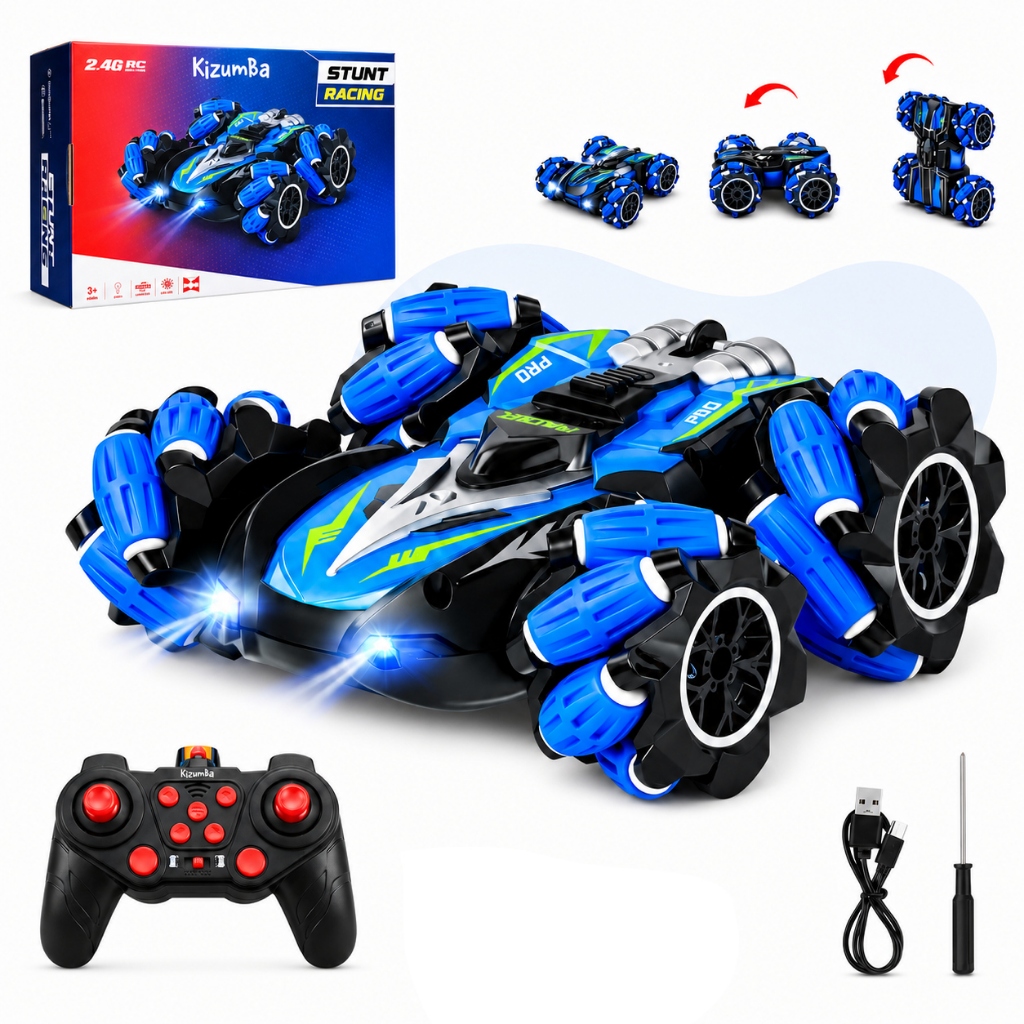 Carrinho Controle Remoto Recarregável Brinquedo 9 Funções Looping 4x4 Drift Gira