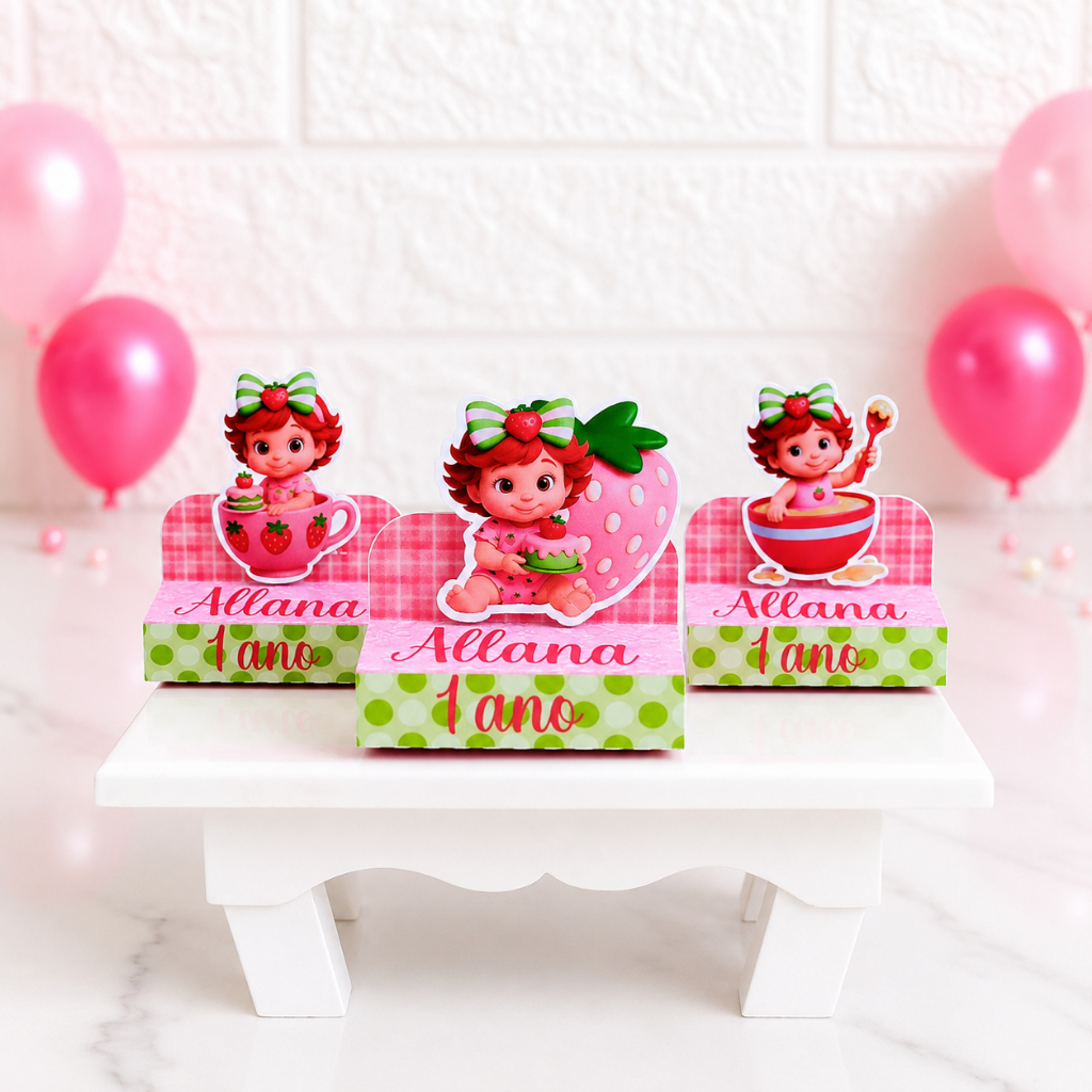 Porta Bis Duplo Moranguinho Baby Personalizados /Lembrancinha de Festa /Aniversário