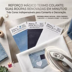 Reforço Mágico Termocolante | Reparo para Roupas sem Costura | Aplicação com Ferro Quente