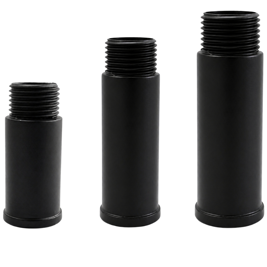 Kit Alongador Prolongador Extensor 4 6 8 cm 1/2 Metal Aumento de torneira Preto
