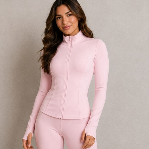 Casaco Feminino Blusa Esportiva  Corrida, Academia Jaqueta  Dia a Dia Caminhada  Gola Alta Suplex Manga Longa Com Zíper