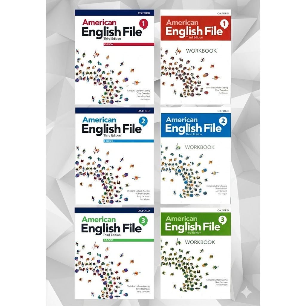 American English file Level 1,2,3 Students book e Workbook(Impresso)