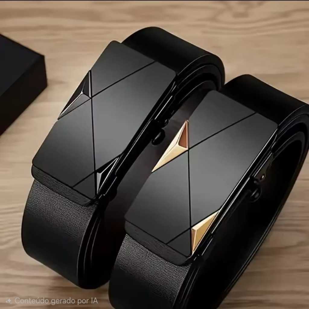 Cinto de couro PU masculino elegante, cintos da moda fivela automática ajustável de alta qualidade.