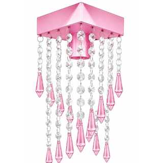 Lustre Luminária Plafon Rosa Pink Bebê Menina Sala Quarto Cozinha 25 cm de Altura