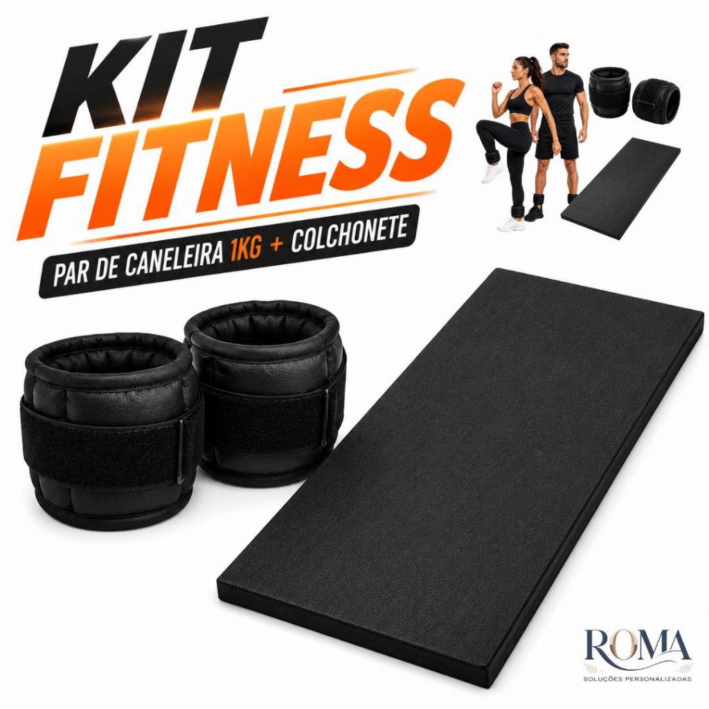 Caneleira 2kg Ajustável Par + Colchonete Impermeável Kit Academia Musculação