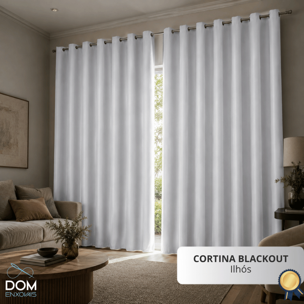 Cortina Blackout Premium  3 Metros - Modelo para Varão/Ilhós - Corta Luz