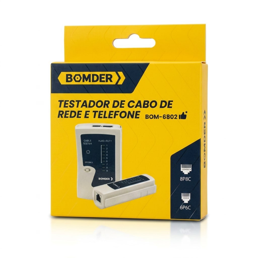 Testador Cabo De Rede Rj45 Rj11 Lan Internet Telefonia Teste Profissional Cabos