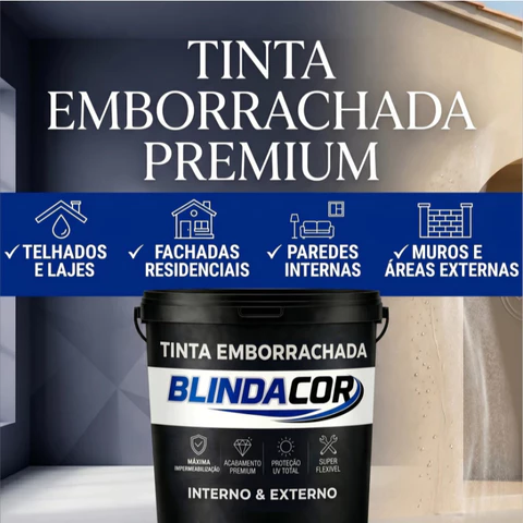 Tinta Emborrachada Impermeabilizante BlindaCor 18kg 12kg Vedação Total Para Parede Lajes E Telhados