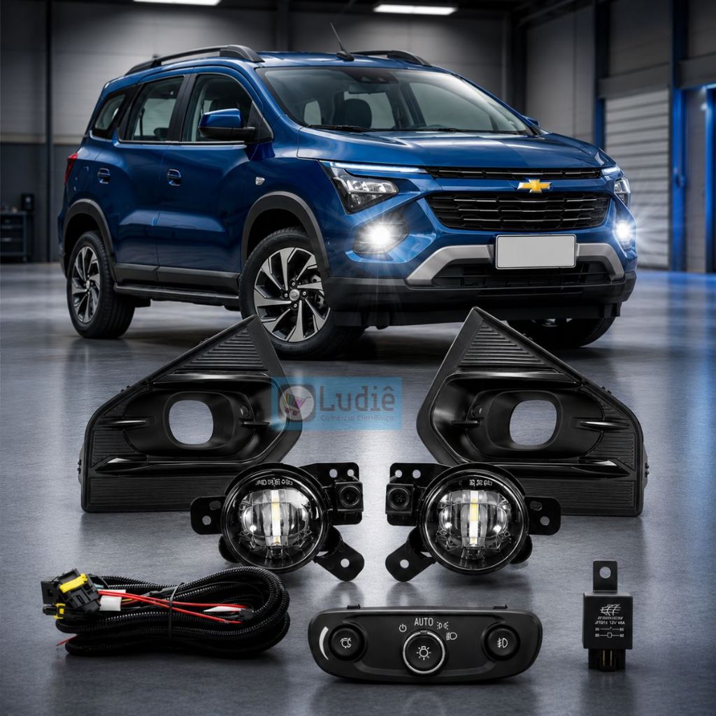 Kit Milha Spin a partir 2024 Botão Original Led Embutido Neblina Serra Serração Farol Farolete Baixo Alto Noite Estradae