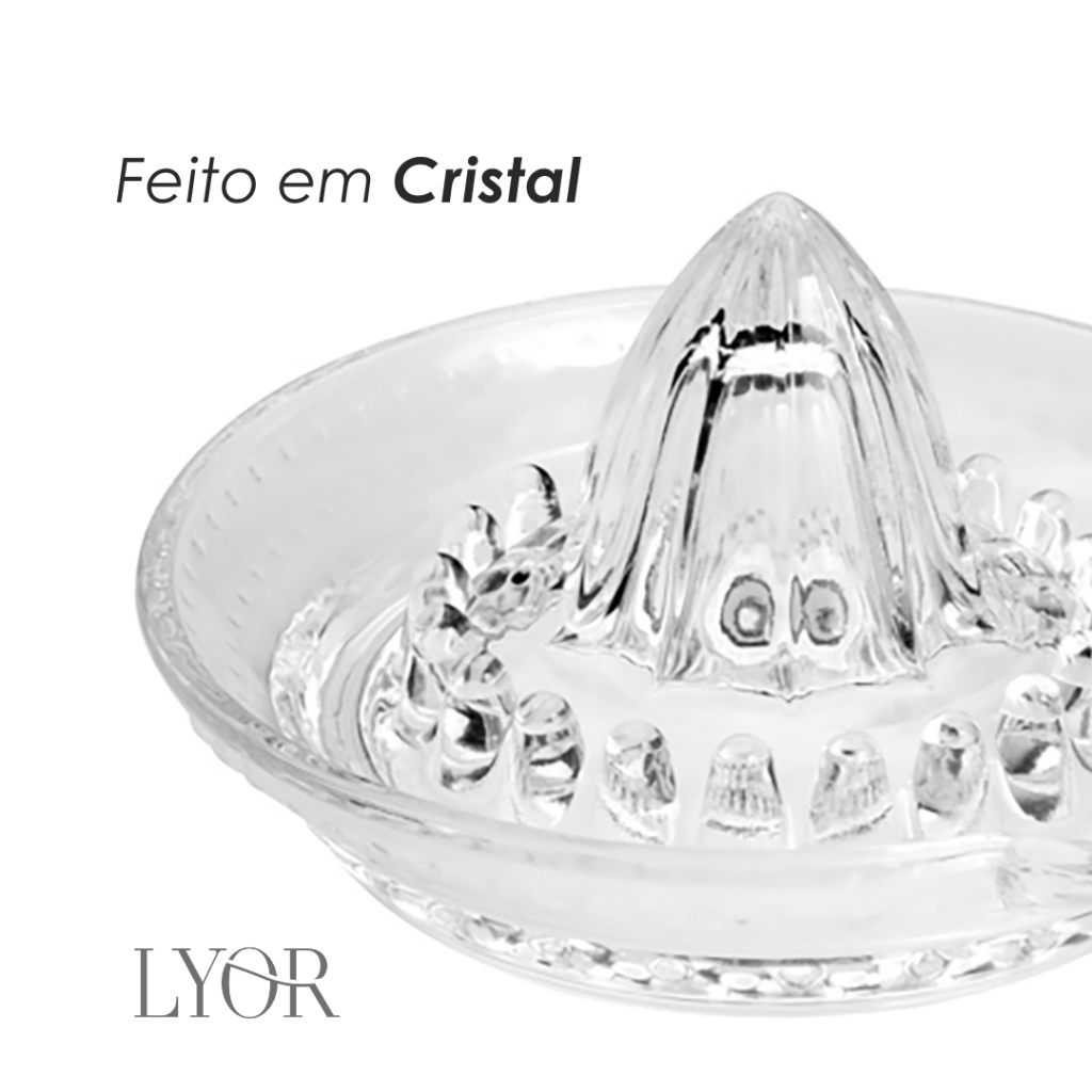 Espremedor de Frutas 14cm Cristal Lyor para Limão Laranja Tangerina Suco Natural Cozinha Café da Manhã Prático Avulso · foto 2