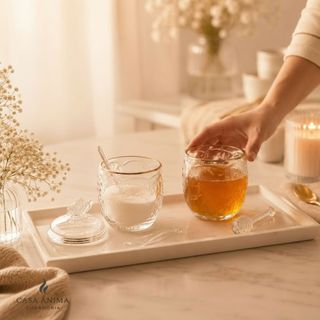 kit Meleira e Açucareiro em Cristal Ecológico Borboletas New Butterfly e Fio de Ouro Conjunto Mesa Posta