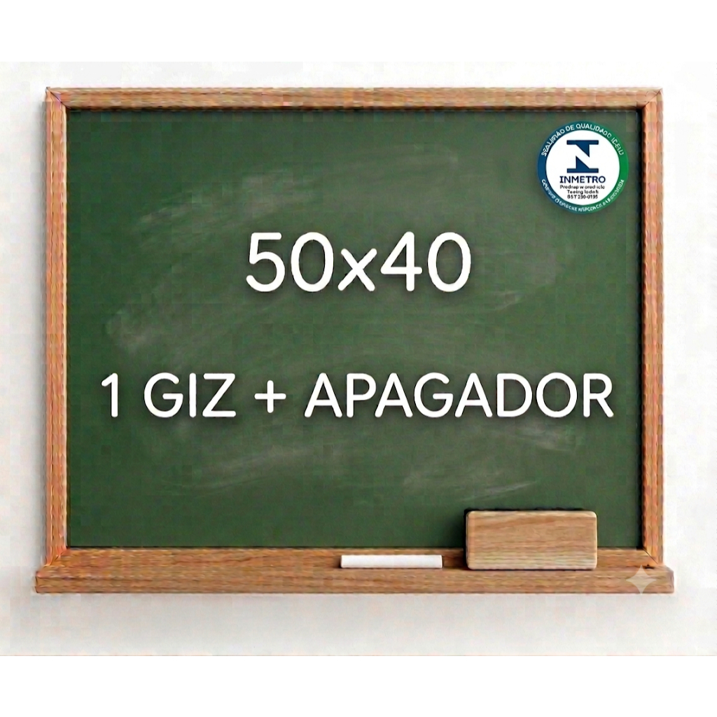 Lousa Quadro Verde Escolar + Apagador + Giz magica infantil criança tamanhos 40x30 / ou / 50x40