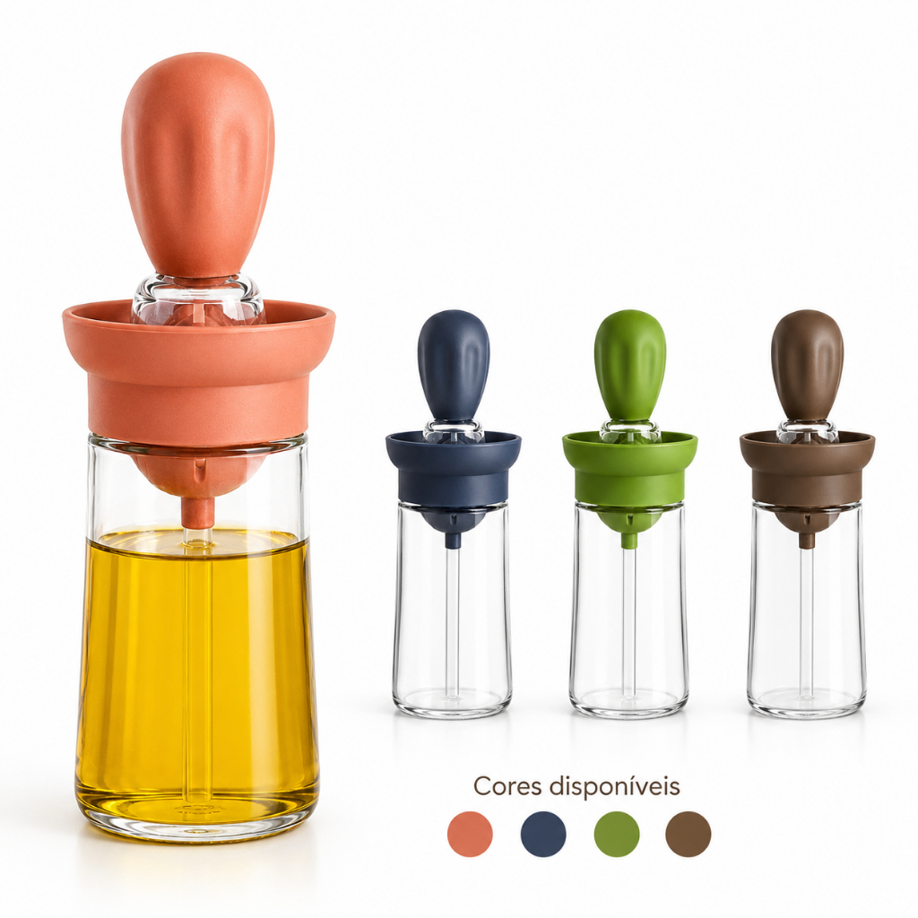 Dispenser de Azeite 2 em 1 com Pincel de Silicone e Dosador, Porta Óleo para Cozinha sem Desperdício — imagem 2 de 2