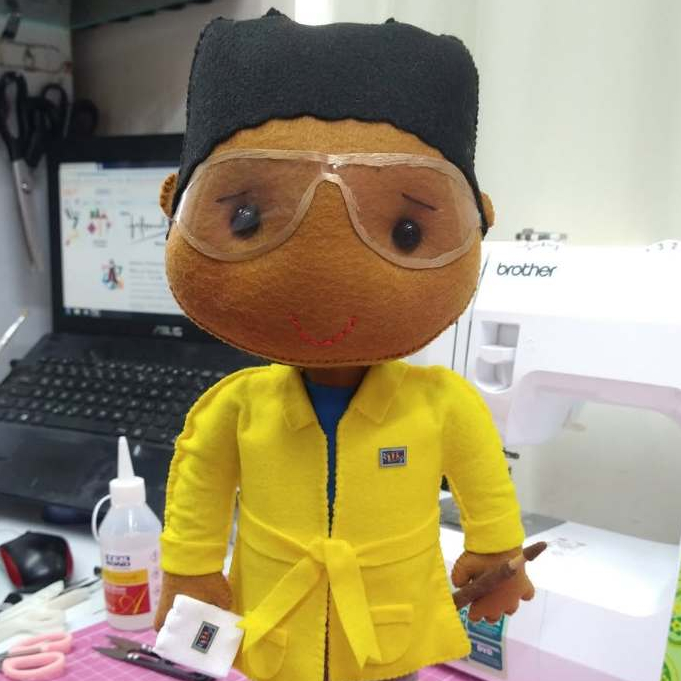 Boneco DPA Bento em Feltro | Tema DPA Os Detetives do Prédio Azul