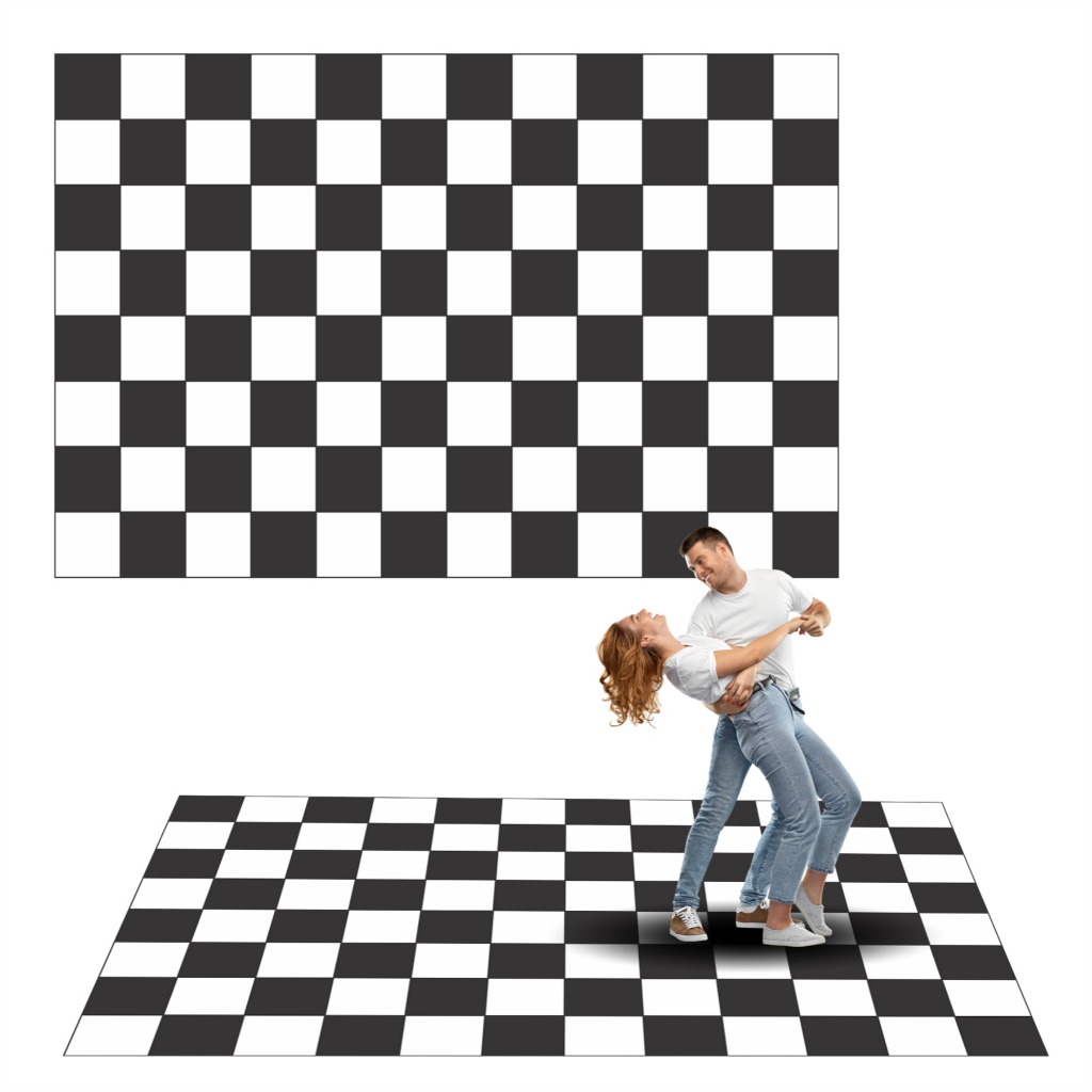 Pista de Dança Lona Xadrez 2,00X3,00m 2x3 Preto e Branco Festa Aniversário