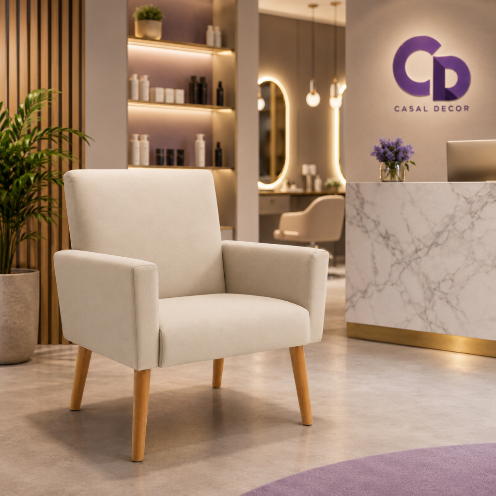 Envio Imediato - Poltrona para Salão de Beleza Nina Pés Palito Suede