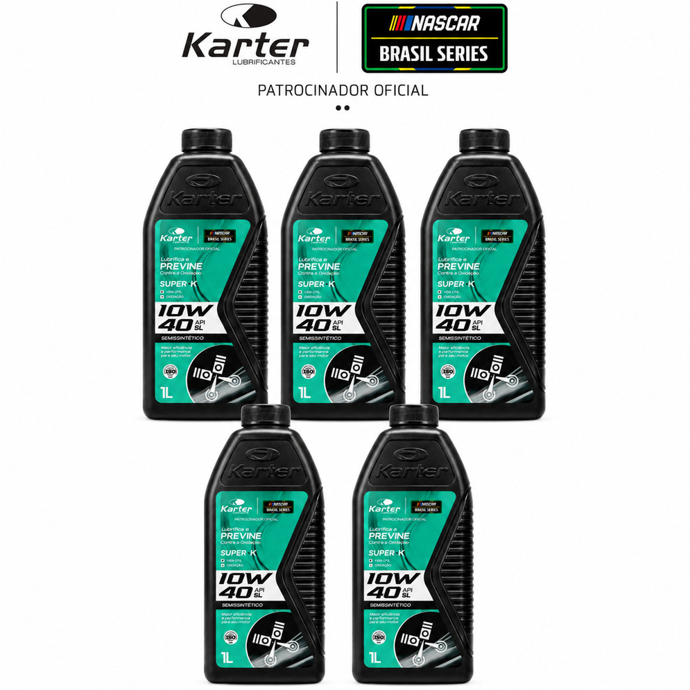 Kit 5 Óleo Karter 10w40 Semissintético API SL 1L