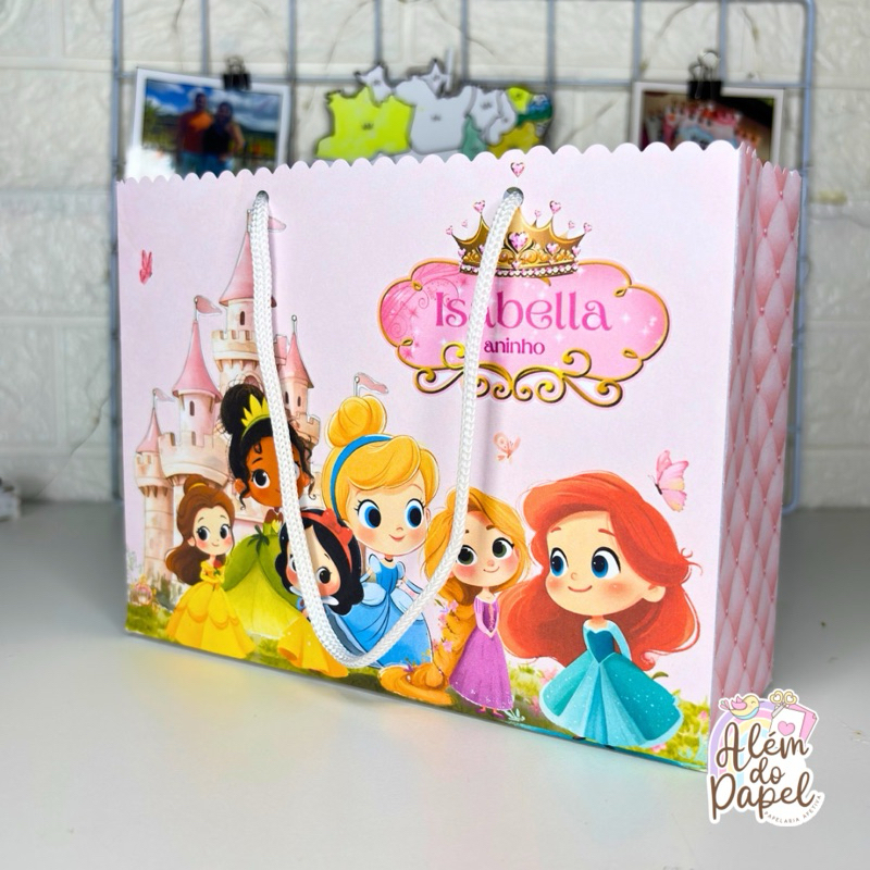 Sacolinha Princesas Personalizada- Lembrancinha Princesas baby - aniversário princesas