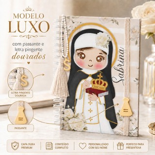 Caderno Santinhas Católico A5 Personalizado  | Caderno de Orações | Caderno Religioso Católico | Anotações e Devoção