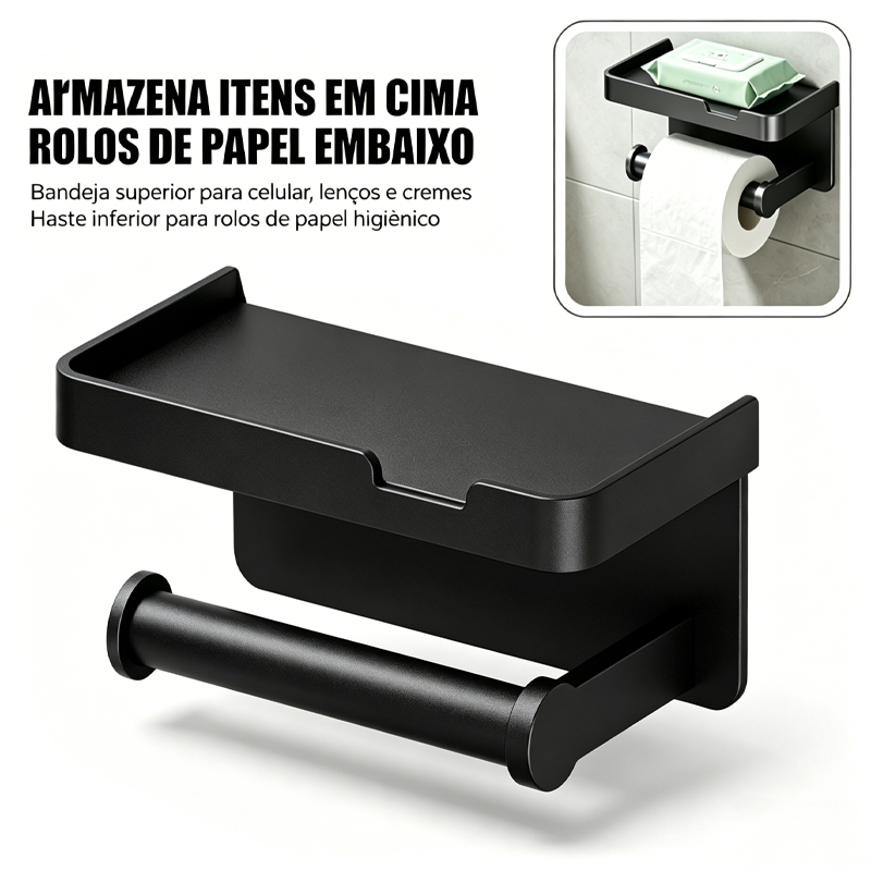 Suporte De Papel Higiênico De Parede Organizador Lenços De Banheiro Para Rolo De Cozinha plastico