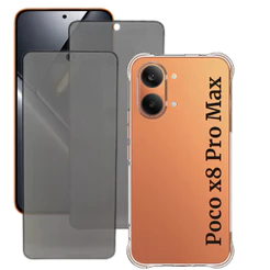 2 Películas PREMIUM Privacidade Fosca Para Poco X8 Pro Max - Capa Anti Shock