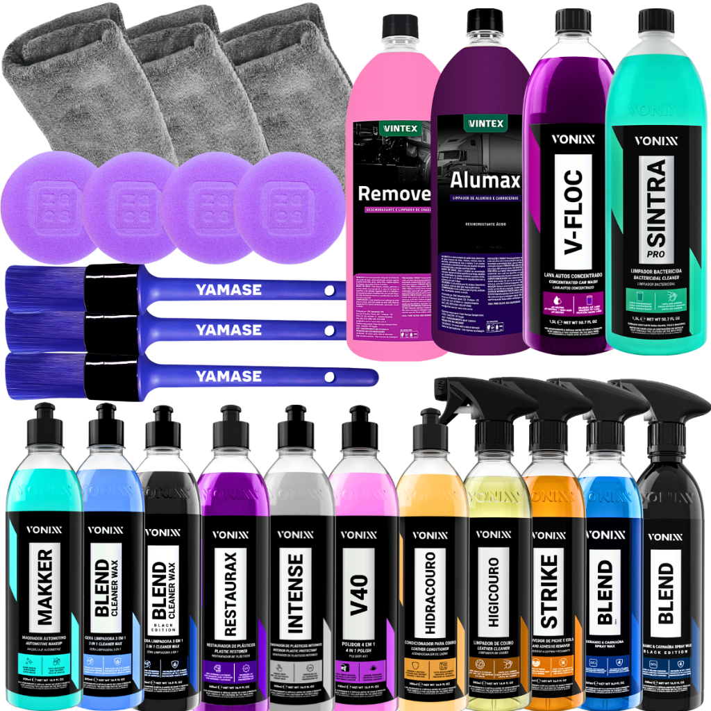 Kit Produtos Vonixx Profissional Lançamento Limpeza de Carro