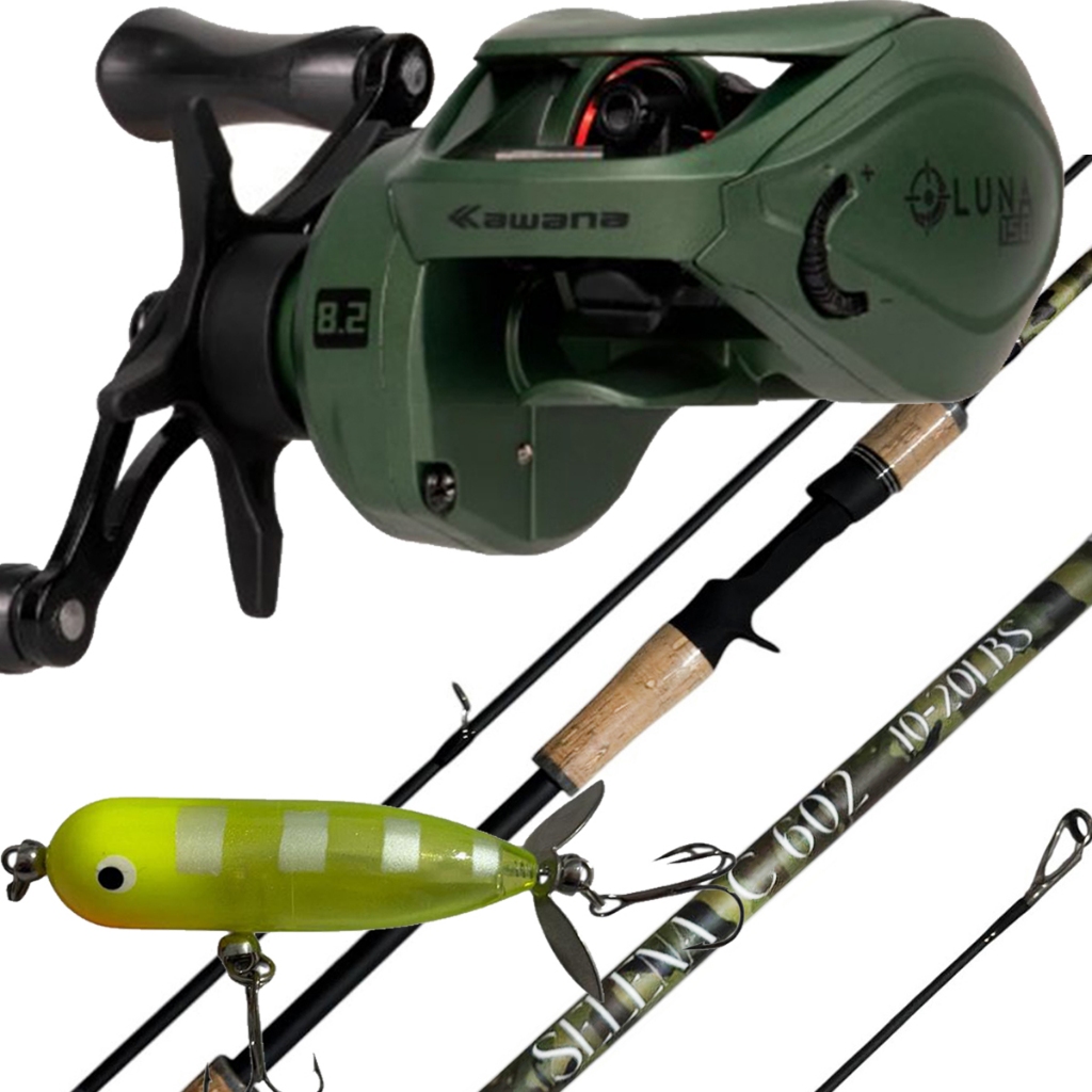 Carretilha Kawana Luna c/ Vara Selena 1,80m 10-20lbs + Isca
